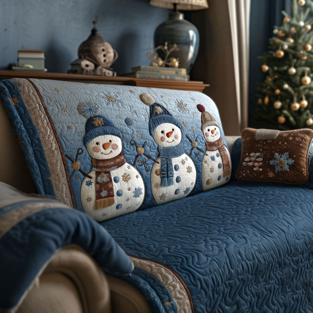 Quilted sofa cover with snow friends – Louise London