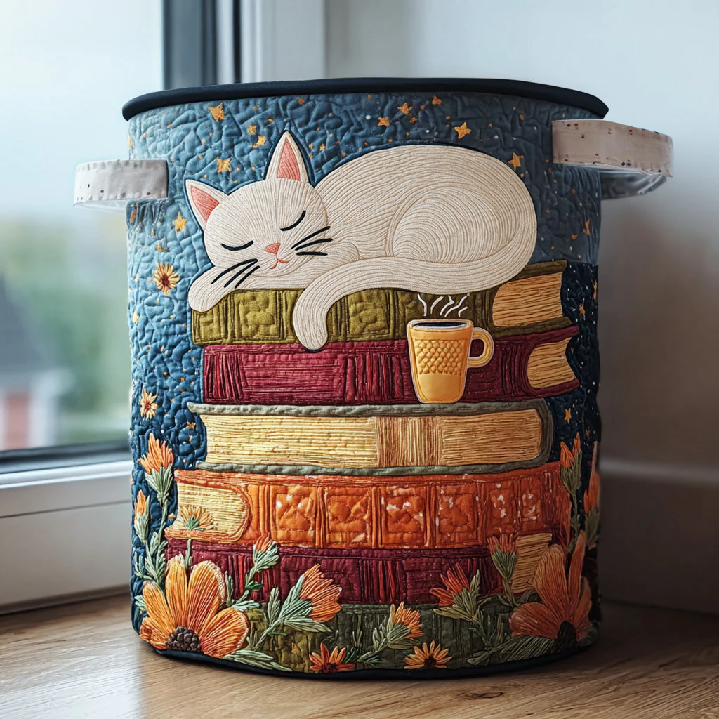 Quilted Cat-Shaped Laundry Basket – product image 5