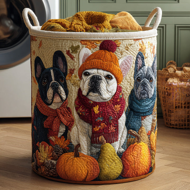 Quilted laundry basket with Bulldog NCU0HNH019