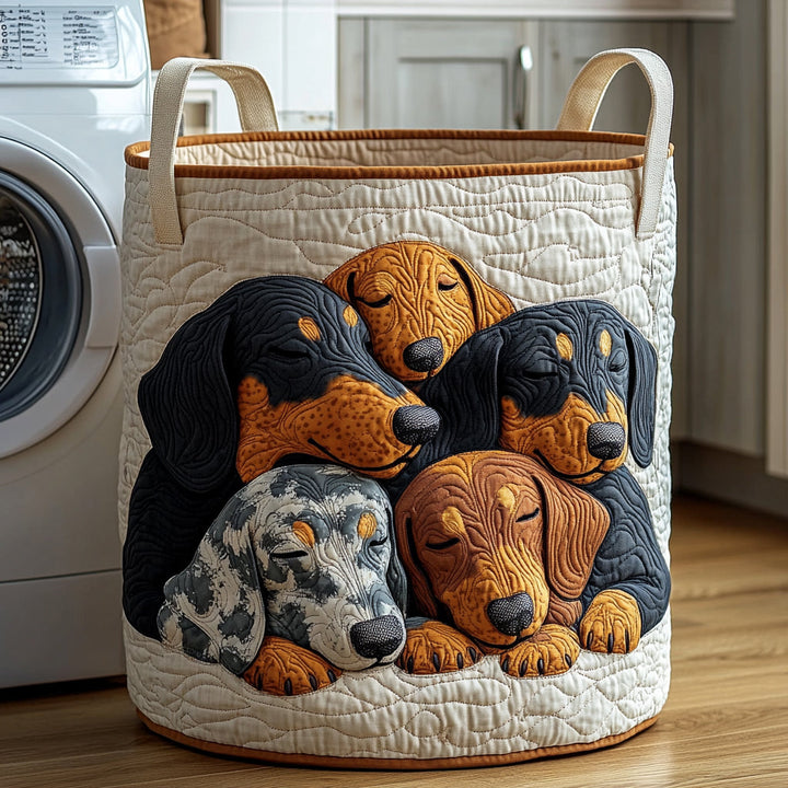 Quilted Laundry Basket with Dachshund NCU0LDH007