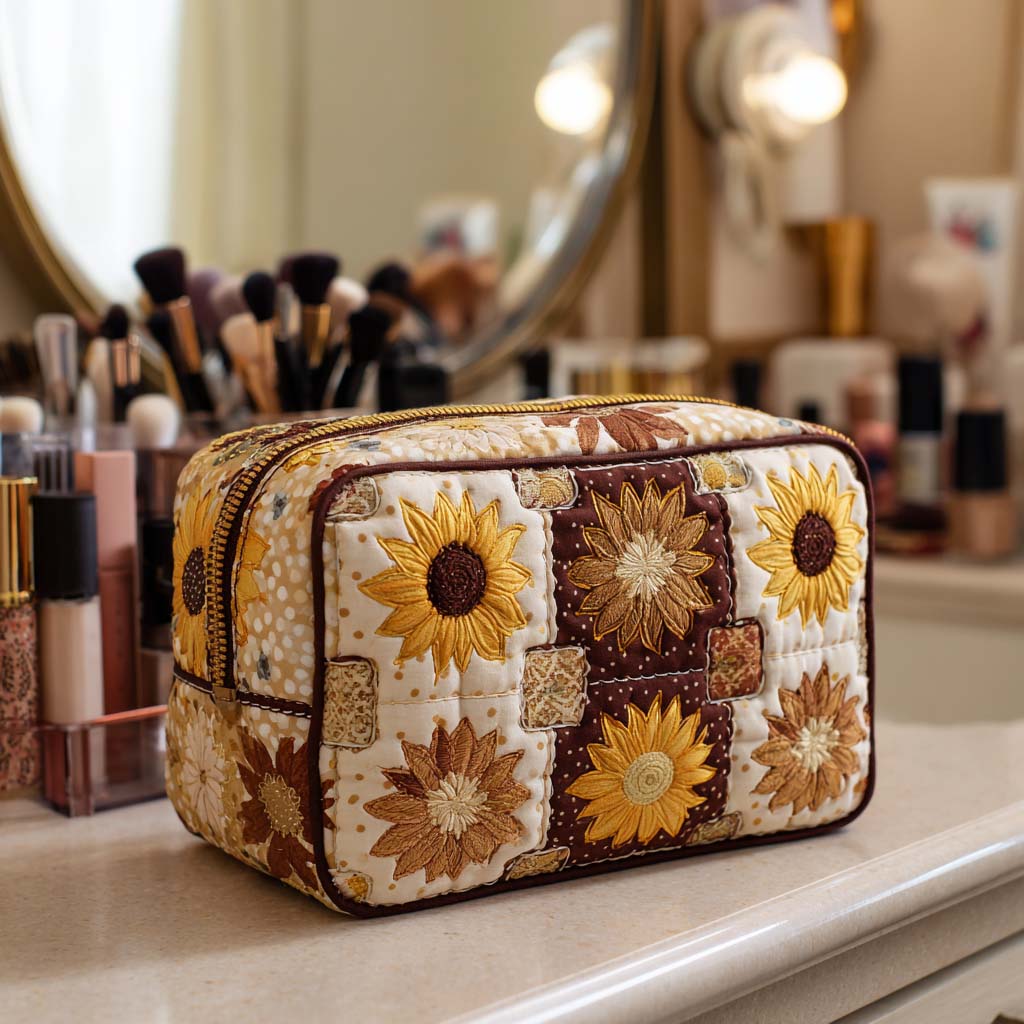 Daily Sunshine quilted makeup bag – Louise London