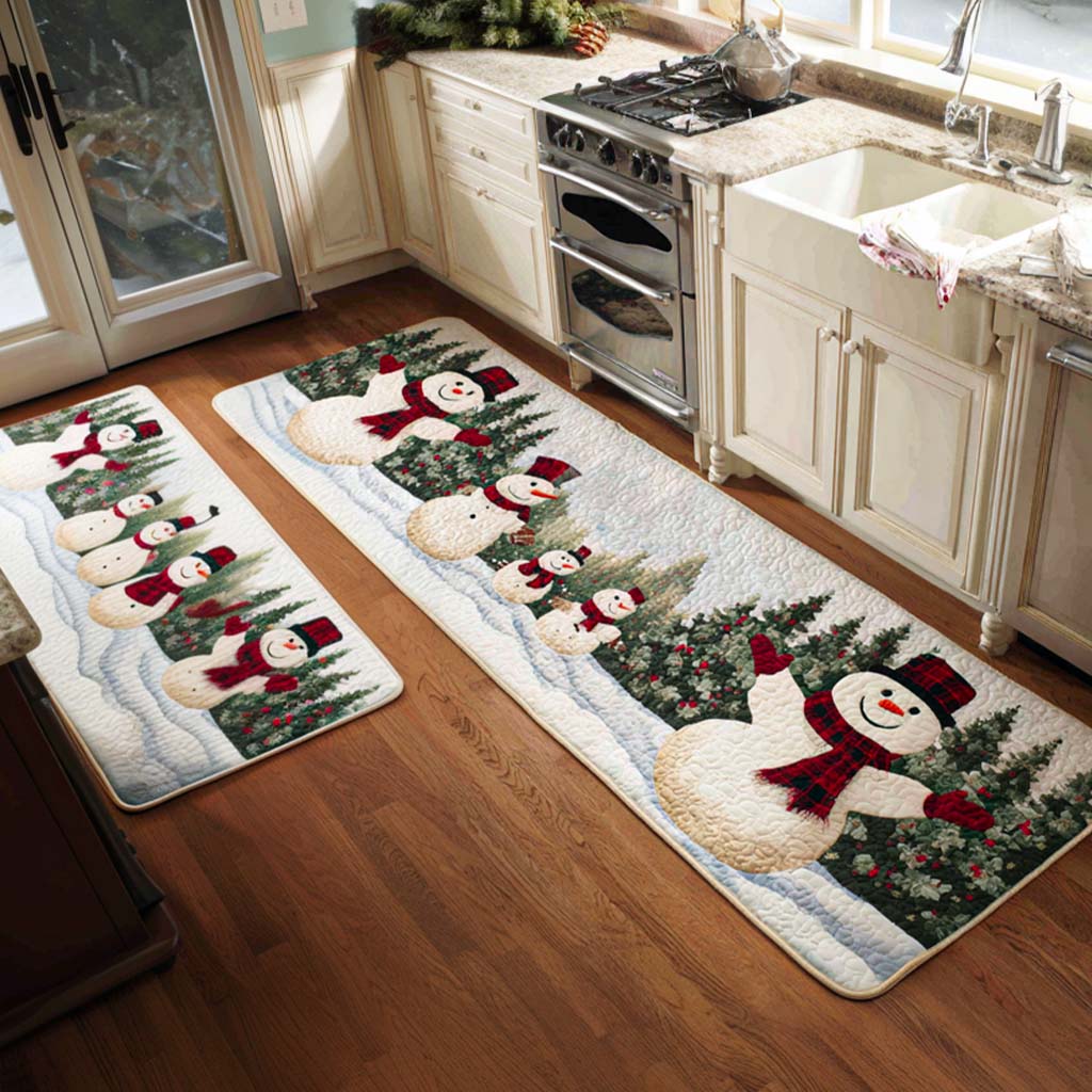 Non-slip Christmas Kitchen Mat with December Joy by Louise London