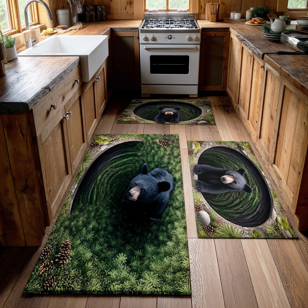 Non-slip kitchen rug with forest strength by Louise London
