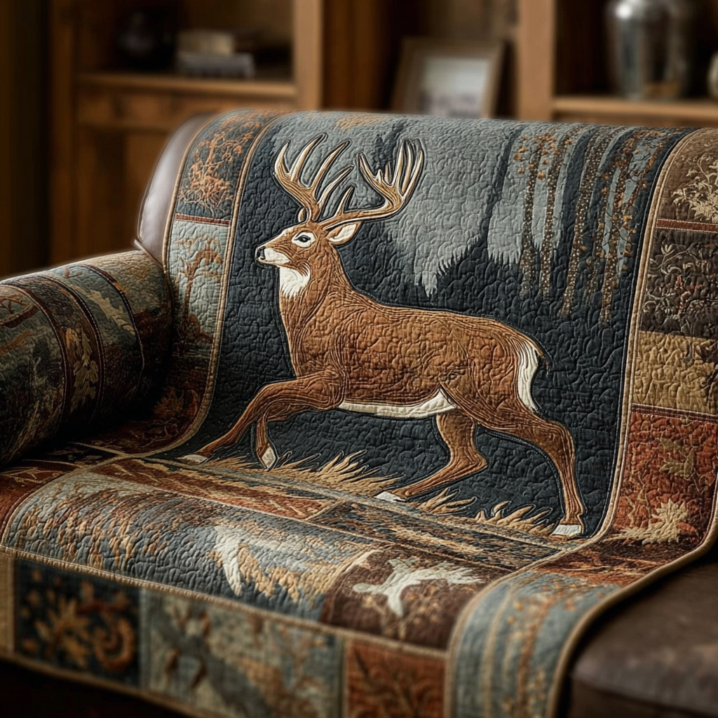 Quilted Sofa Cover with Deer NCU0VT336