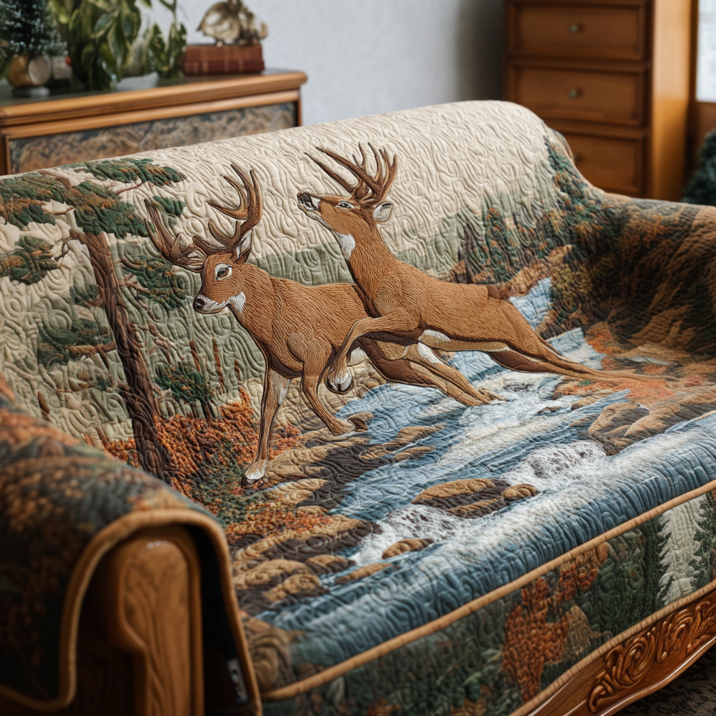 Quilted Sofa Cover with Deer NCU0VT336