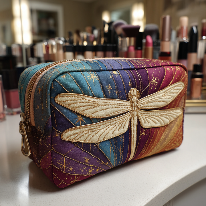Dragonfly Charm quilted makeup bag – Louise London