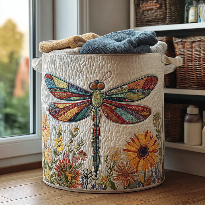 Quilted laundry basket with dragonflies NCU0DDK582