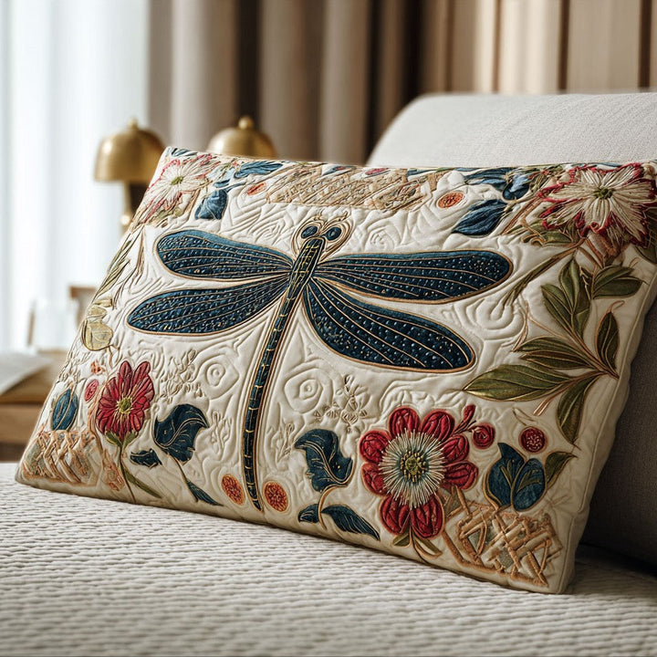 Quilted Cushion Cover with Dragonfly NCU0PT8421