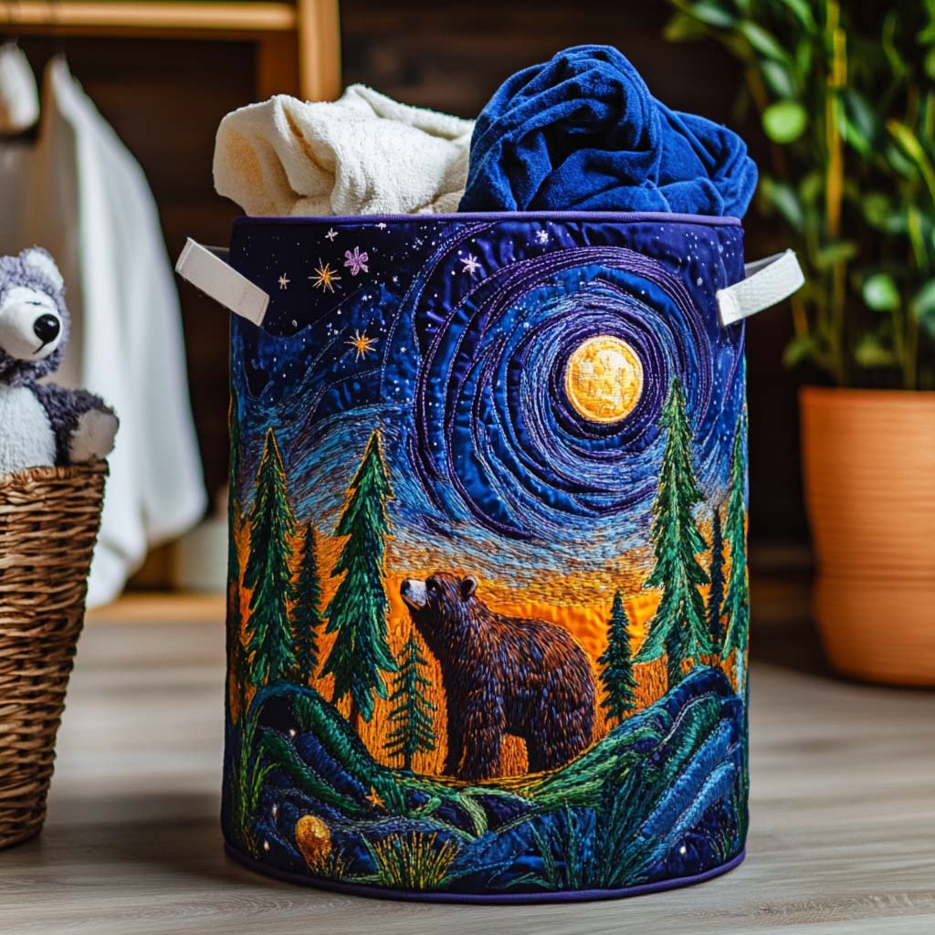 Quilted Laundry Basket with Bear – product image 4