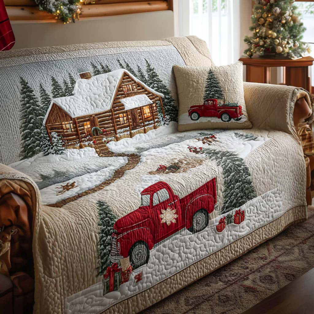 Quilted sofa cover with light snow – Louise London