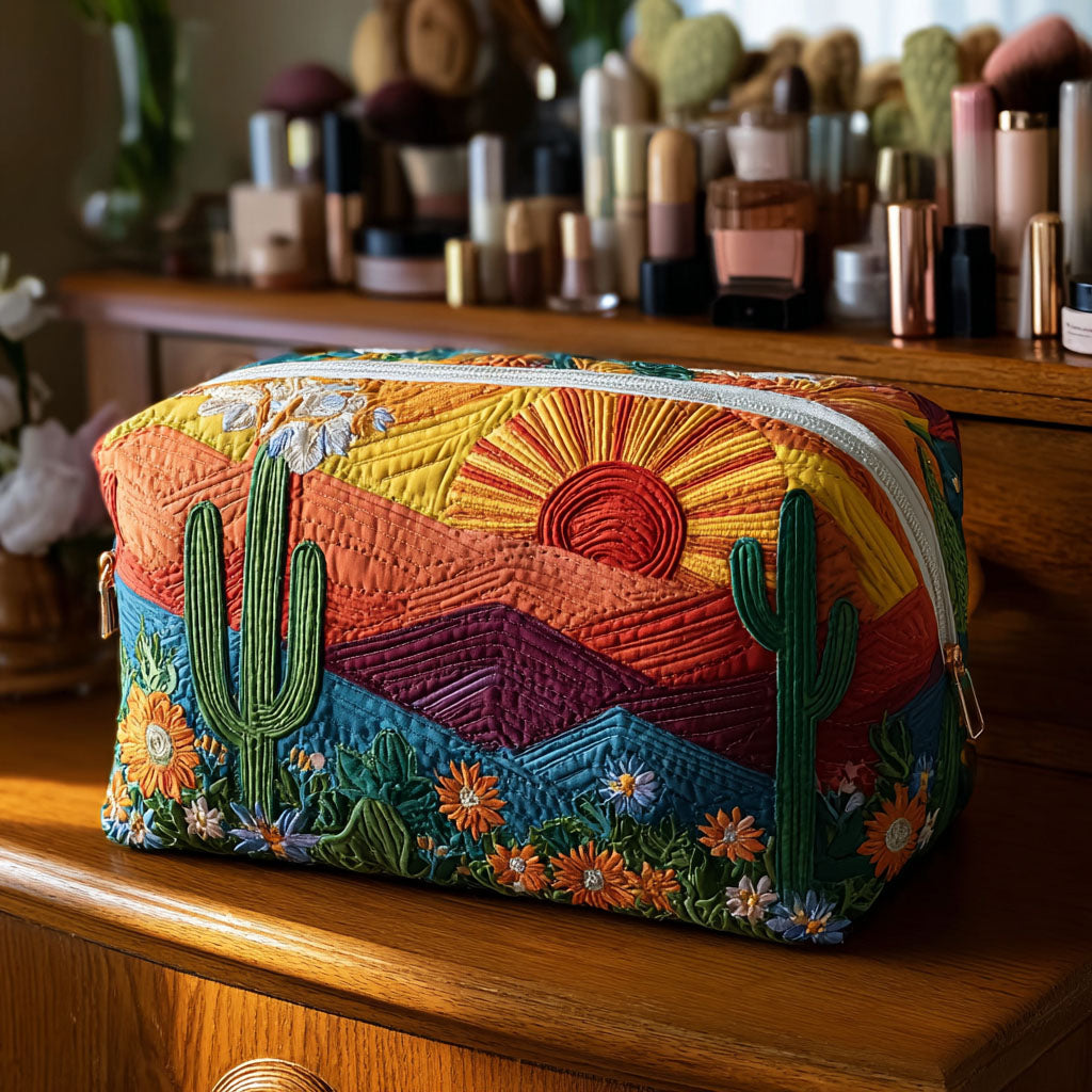 Dusty Trails quilted makeup bag – Louise London