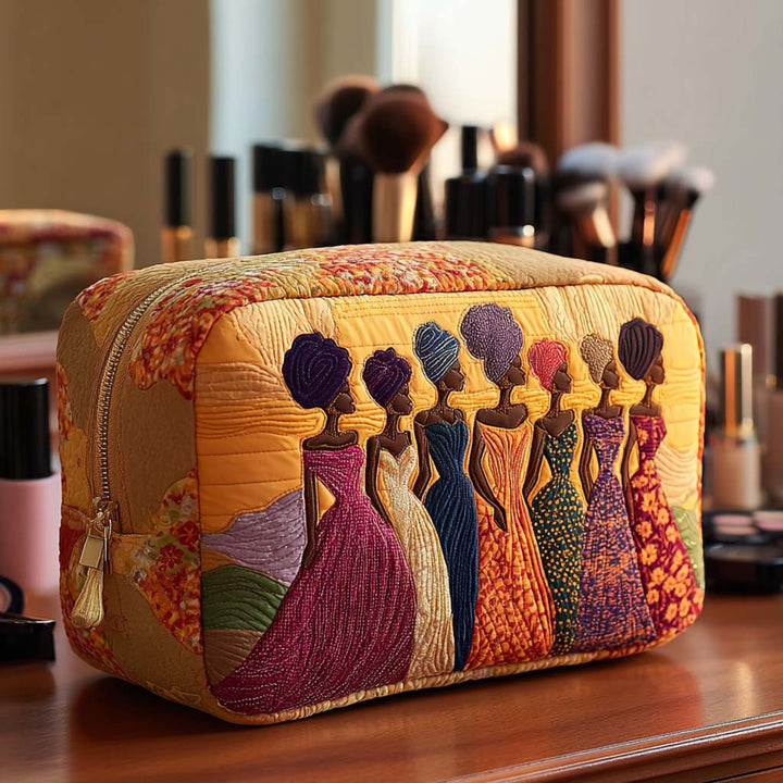 Elegant Queens quilted makeup bag – Louise London