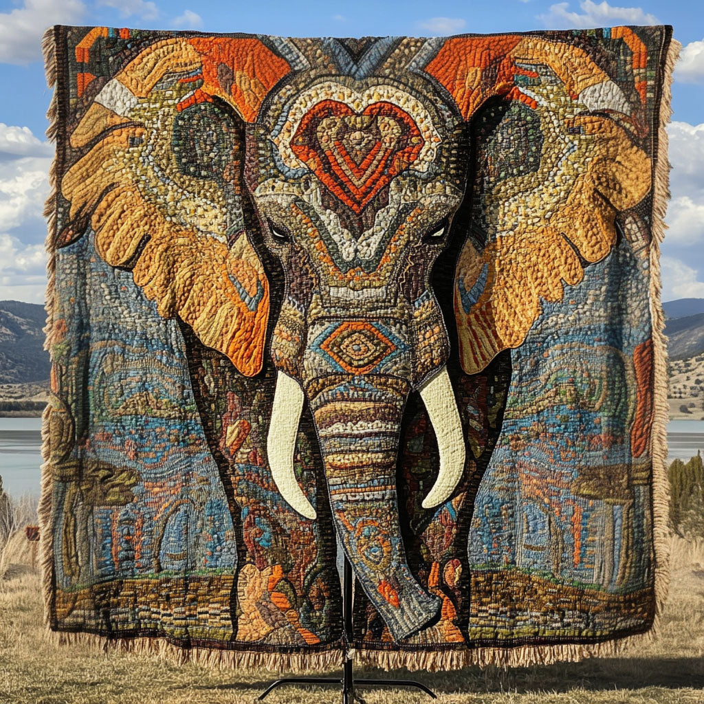 Woven Safari Elephant Blanket by Louise London – product view
