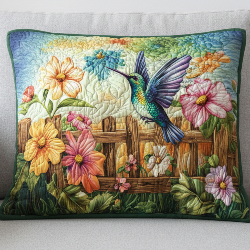 Quilted cushion cover in elegant emerald color by Louise London