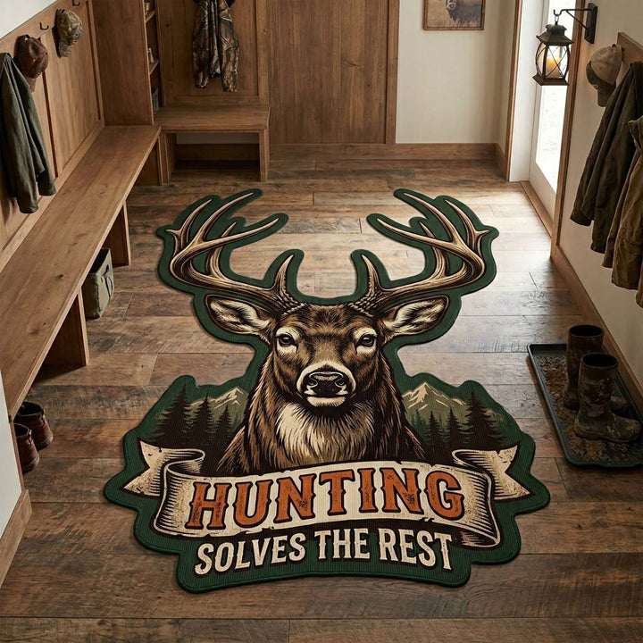 Custom Area Rug Antler Shape Emerald NCU0HH1989