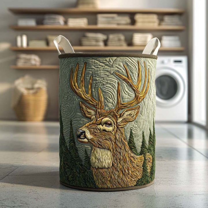 Quilted laundry basket with deer – product image 8