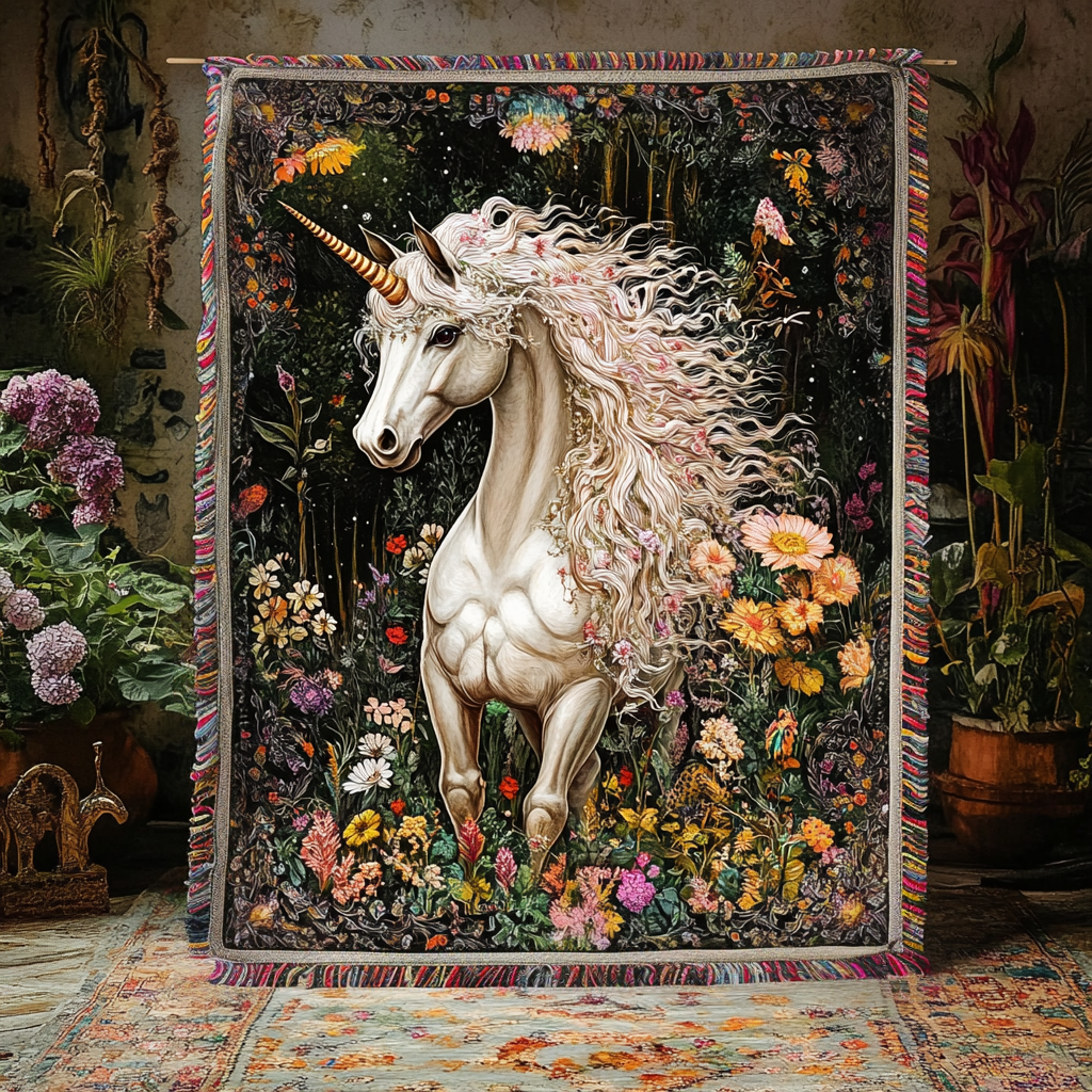 Ivory Woven Enchanted Blanket by Louise London – product view