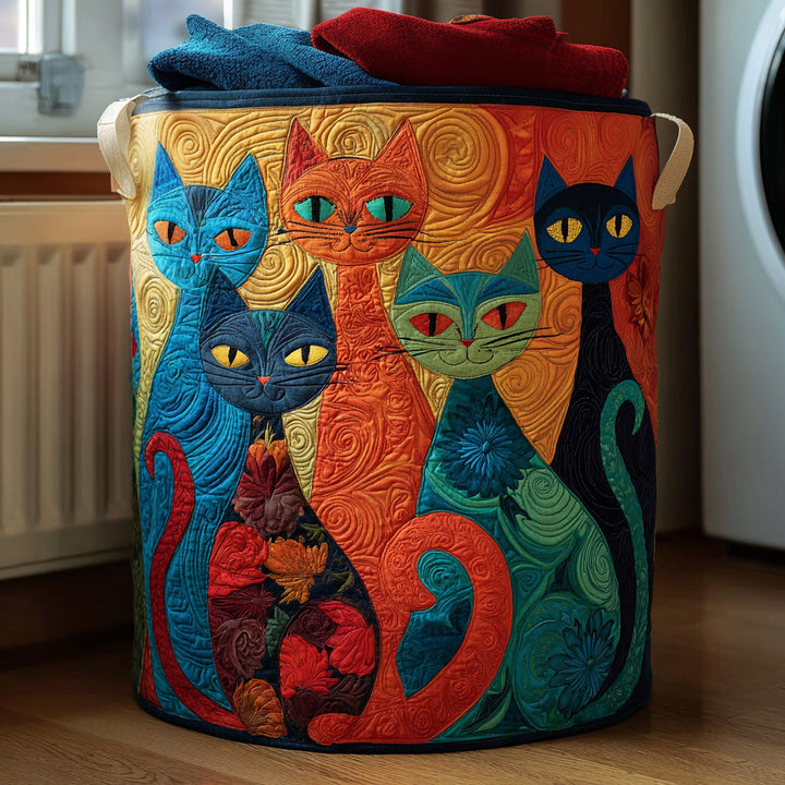 Quilted Cat-Shaped Laundry Basket by Louise London