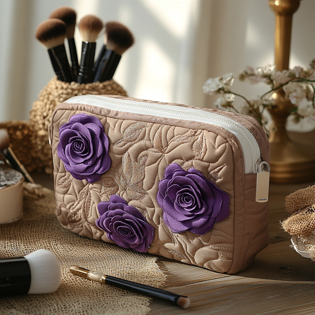 Enchanted Rose quilted makeup bag – Louise London