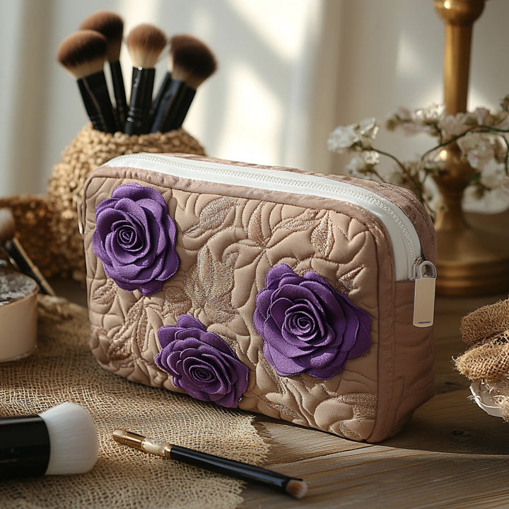 Enchanted Rose quilted makeup bag – Louise London