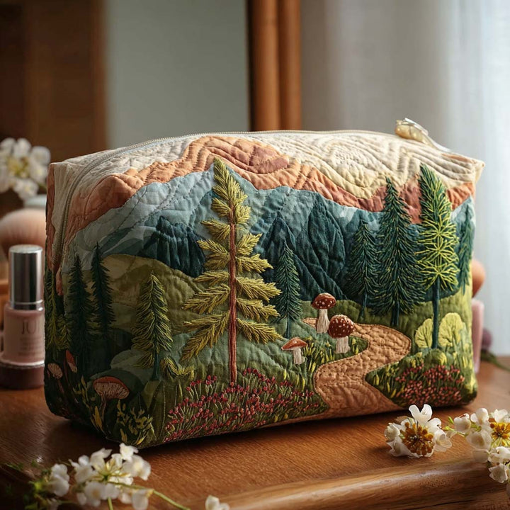 Eternal Forest quilted makeup bag – Louise London