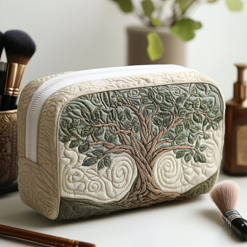 Eternal Roots quilted makeup bag – Louise London