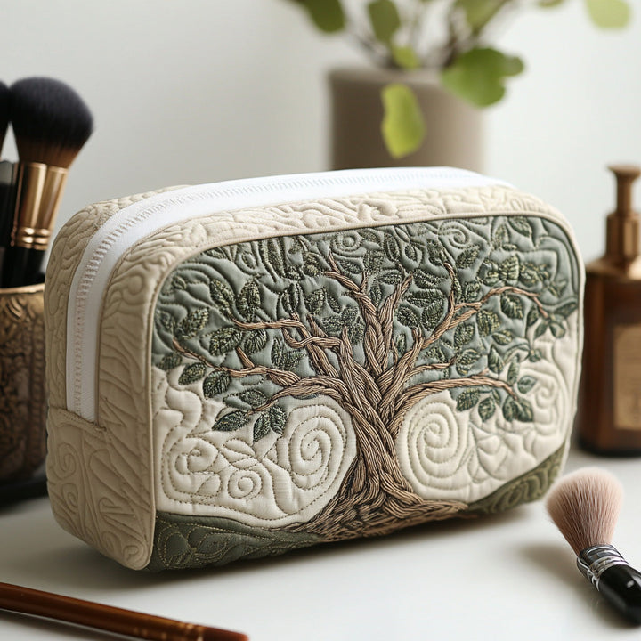 Eternal Roots quilted makeup bag – Louise London