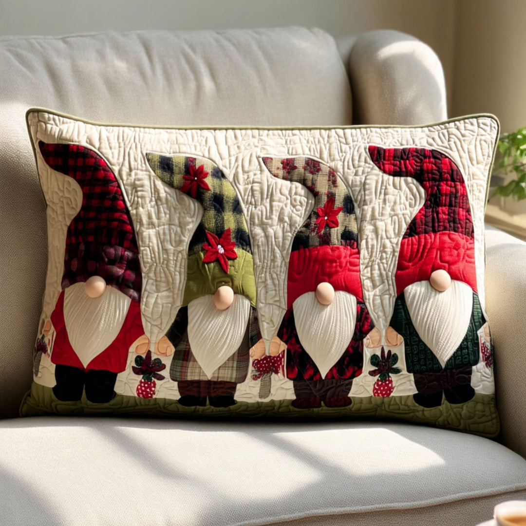 Quilted cushion cover with luminous evergreen fir by Louise London