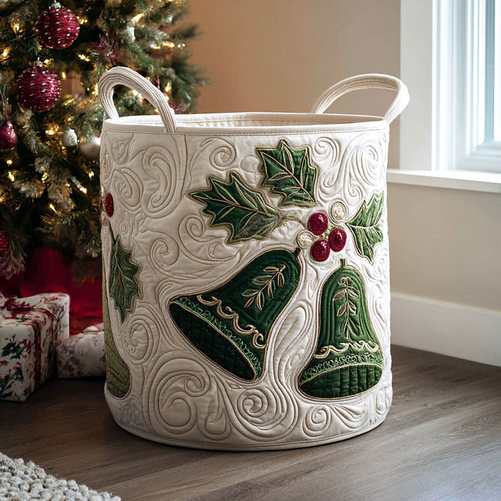 Quilted laundry basket with Christmas pattern – product image 6