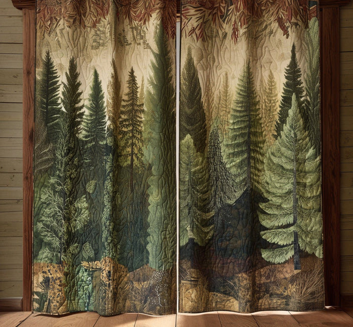 Evergreen Path Quilted Curtains – Louise London product image 1