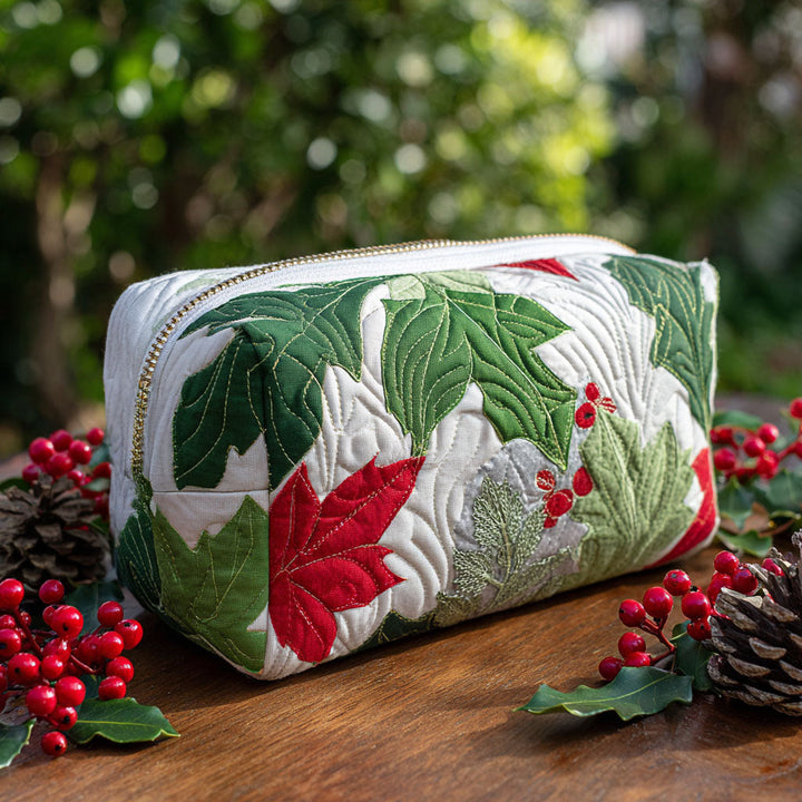 Evergreen Spirit quilted makeup bag – Louise London