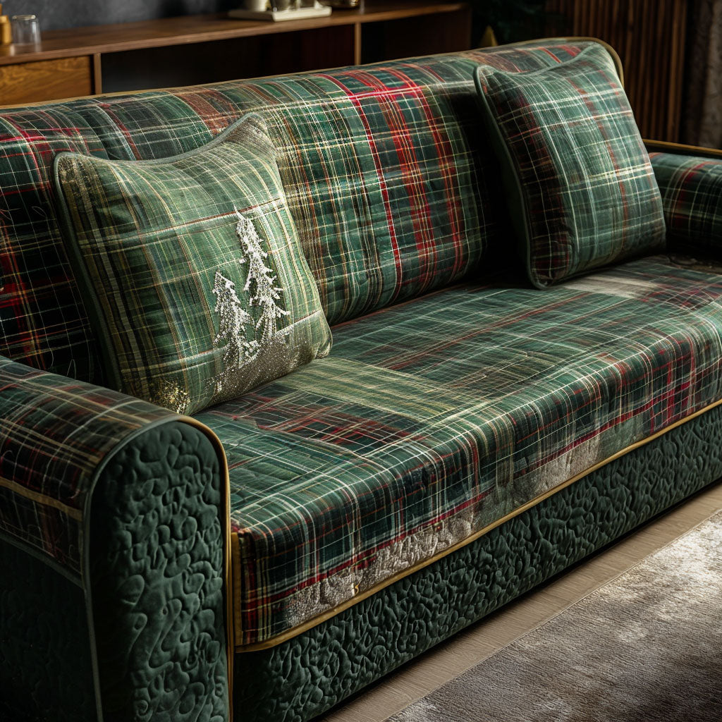 Quilted Sofa Cover with Evergreens – Louise London