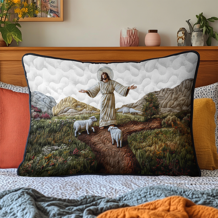 Quilted cushion cover with embrace of faith NCU0DK9392