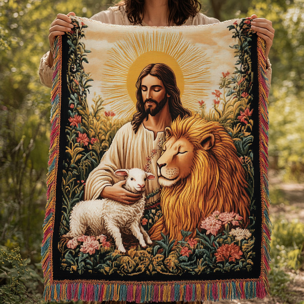 Woven Faithful Comfort Blanket by Louise London – product view