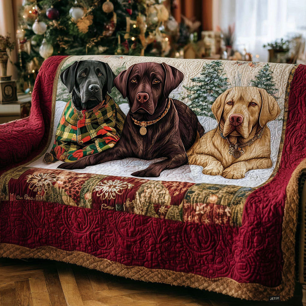 Quilted sofa cover with serene fields – Louise London
