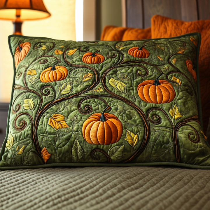 Quilted cushion cover with autumn garden NCU0NT8870