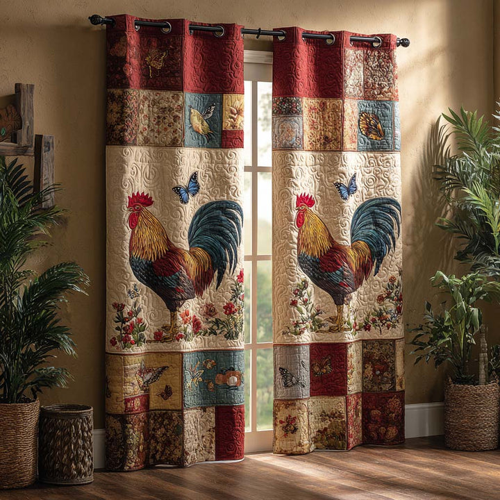 Farm Chicken Pattern Quilted Curtains – Louise London product image 1