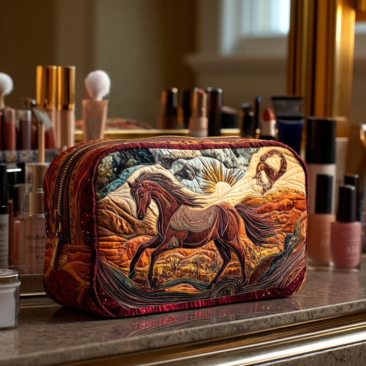 Fire Horse quilted makeup bag – Louise London