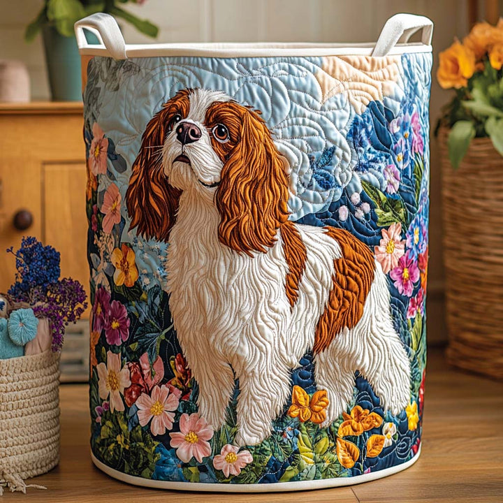 Quilted laundry basket with floral pattern NCU0NXD782