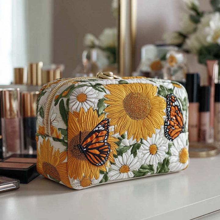 Floral Glow quilted makeup bag – Louise London