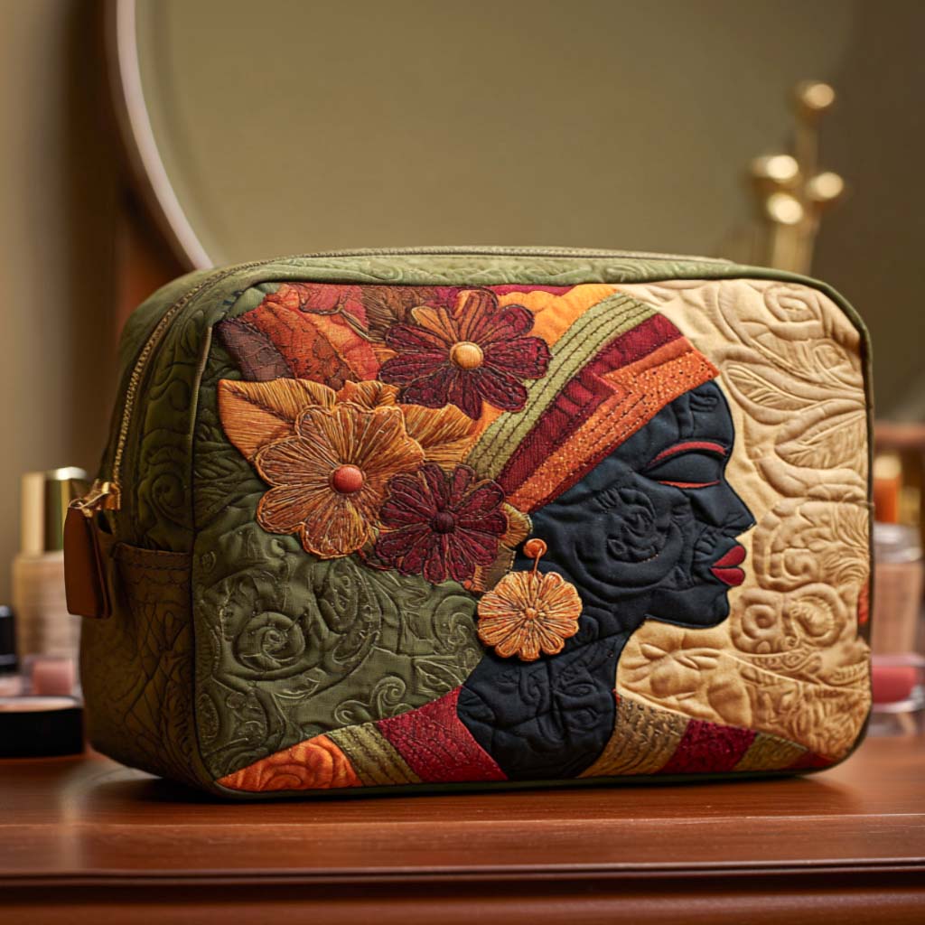 Floral Grace quilted makeup bag – Louise London