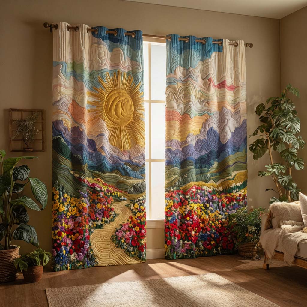 Floral Path Quilted Curtains – Louise London product image 1