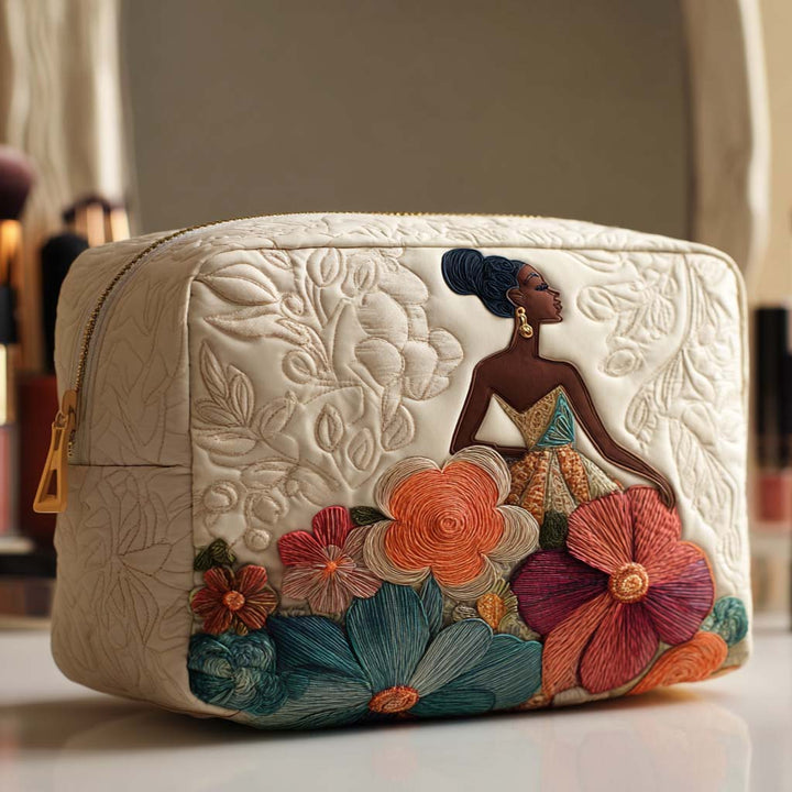 Floral Queen quilted makeup bag – Louise London