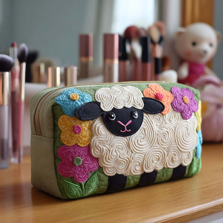 Floral Sheep quilted makeup bag – Louise London