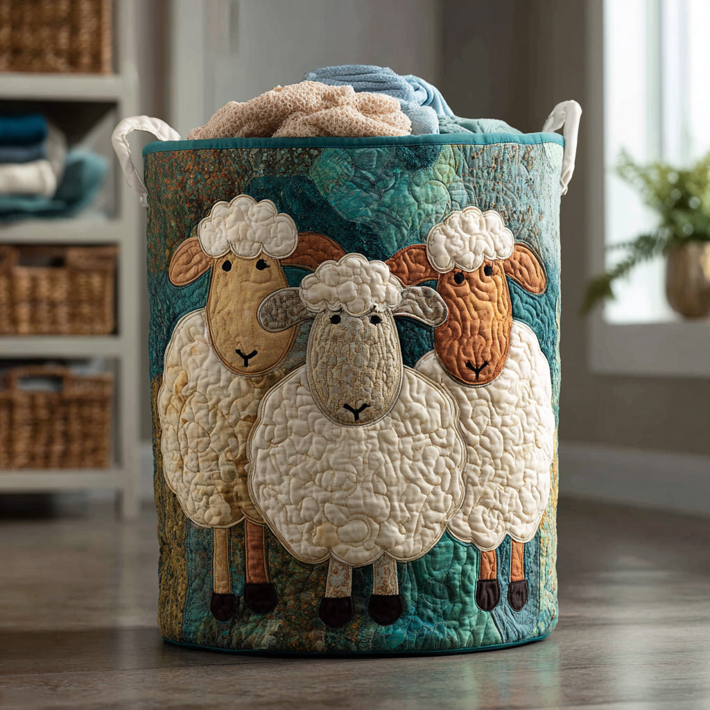 Quilted Laundry Basket in the Shape of a Sheep