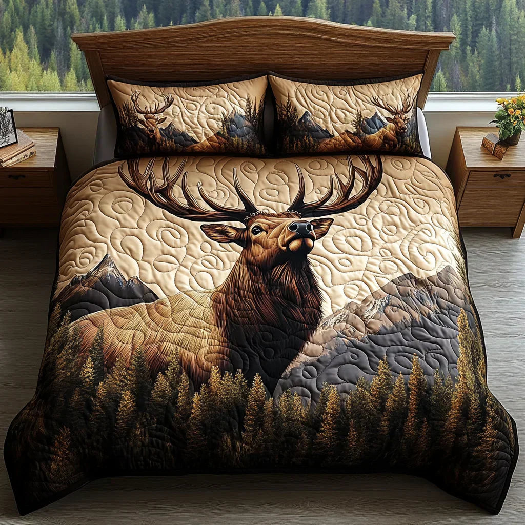 3-Piece Quilted Blanket Set - Woodland Animals