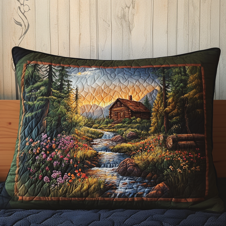 Quilted cushion cover with forest retreat NCU0NT7970