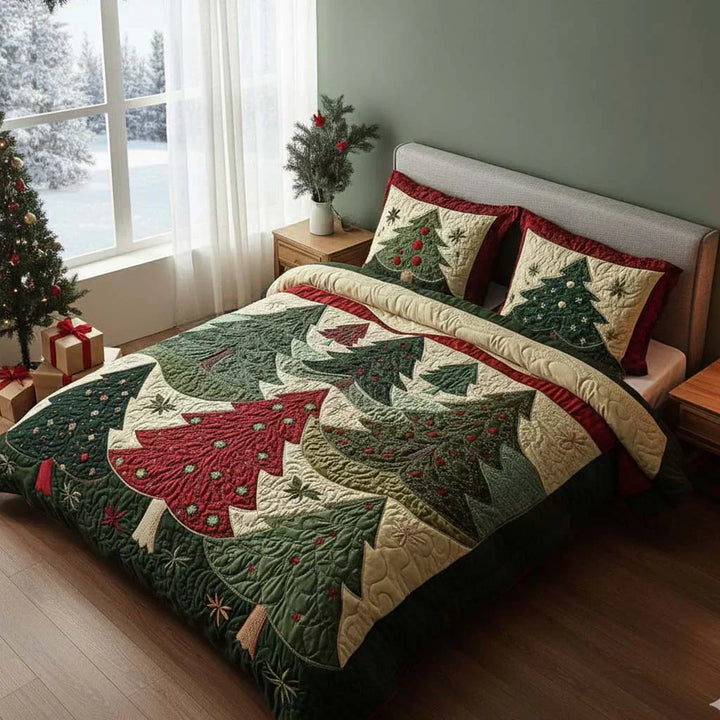 3-Piece Quilted Bed Linen Set - Les radosti