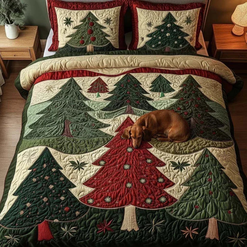 3-Piece Quilted Bed Linen Set - Les radosti