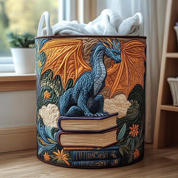 Quilted laundry basket with dragon NCU0DDK661